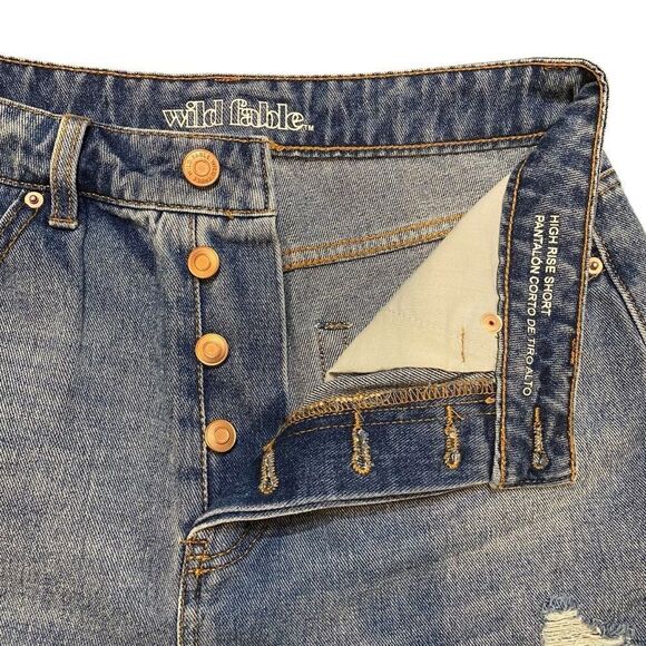 Wild Fable Distressed High Waisted Shorts - Women's 4 - Picture 3 of 4